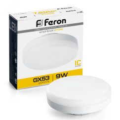 Лампа светодиодная LED 9вт GX53 теплый таблетка FERON LB-452