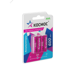 Аккумулятор 600мАч R03 NiMH 4BL, КОСМОС KOCR03NIMH600mAh4BL