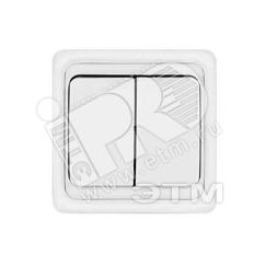 Валери Выключатель двухклавишный белый скрытый Универсал В0023