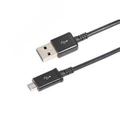 USB кабель micro USB, длинный штекер, 1м, черный, без индивидуальной упаковки, REXANT 18-4268-20