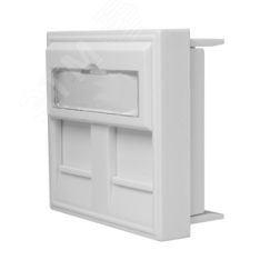 Вставка 45x45 для 2-х Keystone Jack со шторками для настенной розетки СУПР 10-0303
