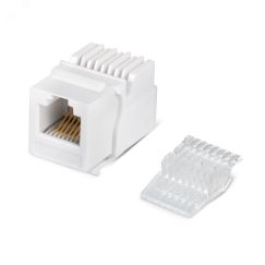 Вставка Keystone Jack, RJ-12(6P6C), без инструмента Toolless, белая Cabeus KJ-RJ12-Toolless