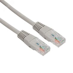 Патч-корд U/UTP. категория 5e. RJ45-RJ45. неэкранированный. LSZH серый. 1 м, REXANT 18-8002