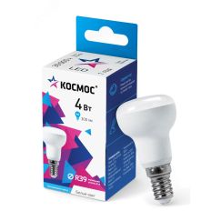 Светодиодная лампа LED 4Вт R39 220В Е14 4500К белый 300 лм, КОСМОС КОСМОС Lksm_LED4wR39E1445