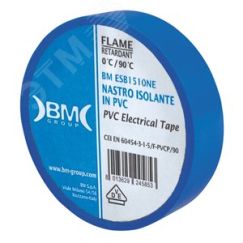 Изолента ПВХ 15  мм х 10 м, цвет синий BM Group BM-ESB1510BL