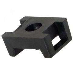 Площадка для крепления стяжки (ПС-2) 22x16 мм, черная, 10 шт, REXANT 07-2103-10