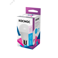 Лампа светодиодная LED 15Вт 220В Е27 D60х108 6500К холодный A60 КОСМОС LkecLED15wA60E2765