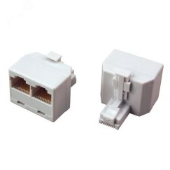Переходник сетевой LAN. (штекер 8Р8С (Rj-45) -2 гнезда 8Р8С (Rj-45)), REXANT 06-0113-B