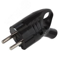 Вилка с/з угловая с кольцом 16A черная Vx4-B (24/480/5760) ЭРА Б0039677