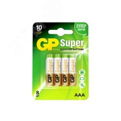 Батарейка алкалиновая GP Super Alkaline 24А АAА - 8 шт. на блистере GP 16407