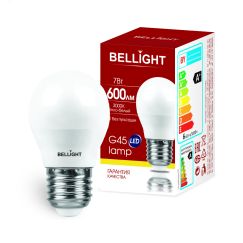 Лампа светодиодная LED 7Вт 3000K 600Лм E27 Шар BELLIGHT 88297800