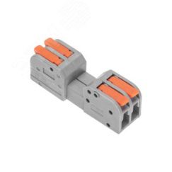 Клемма СМК 222-422R проходная разъемная 2 полюса серая 0,2-2,5/4мм2 REXANT 07-5262