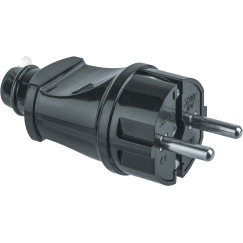 Вилка Navigator 61 360 NCA-PL02-16A-E-BL прямая с заземлением черная Navigator Group 61360