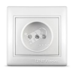 Розетка Севиль без заземления с защитной шторкой белая Универсал C0047
