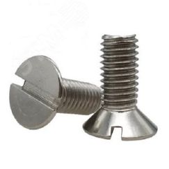 DIN 963 Винт М12х40 4.8 ZN с потайной головкой и  прямым шлицем оцинкованный ПроТек ВМ12Х4048Ц963