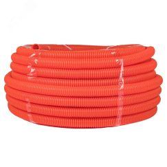 Труба гофрированная ПНД с зондом оранжевая d32мм(50м) Plast PROxima EKF tpnd-32-o
