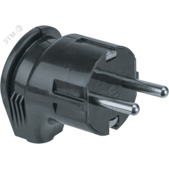Вилка Navigator 61 363 NCA-PL04-16A-E-BL угловая с заземлением черная Navigator Group 61363