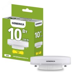 Лампа светодиодная T80 таблетка 10Вт 230В 3000К GX53 GENERICA IEK LL-T80-10-230-30-GX53-G