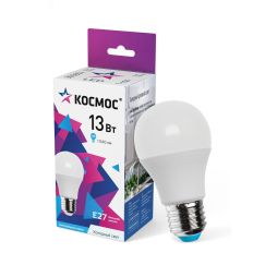Лампа светодиодная LED 13Вт 220В Е27 D60х110 6500К холодный A60 1040 лм КОСМОС КОСМОС LkecLED13wA60E2765