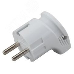 Вилка с/з угловая 16A белая Vx3-W (24/480/3840) ЭРА Б0039678