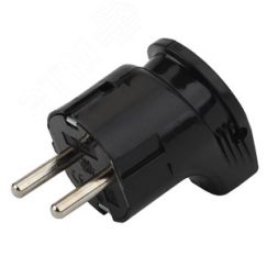 Вилка с/з угловая 16A черная Vx3-B (24/480/3840) ЭРА Б0039679