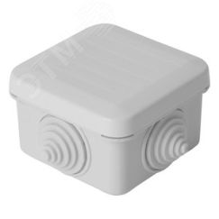 Коробка разветвительная 70*70*40мм, 4 ввода,  IP55, светло-серая, EBX10-34-55 (GE41236) STEKKER EBX10-34-55 39997