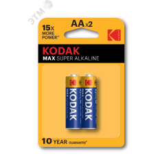 Батарейка LR6-2BL MAX SUPER Alkaline [KAA-2] (40/200/13200) KODAK Б0005131