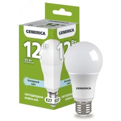 Лампа светодиодная A60 груша 12Вт 230В 6500К E27 GENERICA IEK LL-A60-12-230-65-E27-G