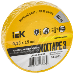 MIXTAPE 3 Изолента 0,13х15мм желтая 20м IEK