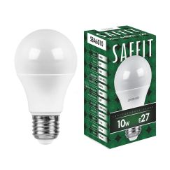 Лампа светодиодная LED 10вт Е27 дневной SAFFIT SBA6010