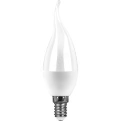 Лампа светодиодная LED 9вт Е14 белый матовая свеча на ветру SAFFIT SBC3709