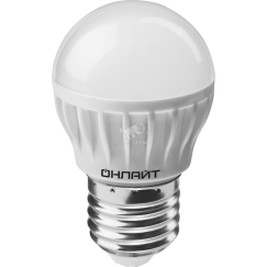 Лампа светодиодная LED 6вт E27 теплый матовый шар ОНЛАЙТ 71645
