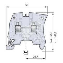 Клемма винтовая 4мм.кв. серая ZS4 TE Connectivity ОУЭО 1SNK505010R0000