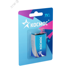 Батарейка  6F22 (крона) 9V Zinc carbon 1BL КОСМОС KOC6F221BL