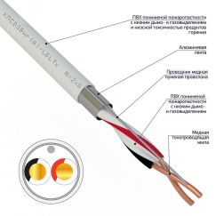 Кабель для пожарной сигнализации КПСВЭВнг(А)-LSLTx 1x2x0,75 кв мм, 200м, REXANT 01-4871-1