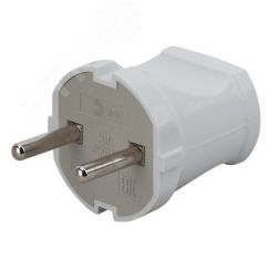 Вилка б/з прямая 10A белая Vx1-W ЭРА Б0039671