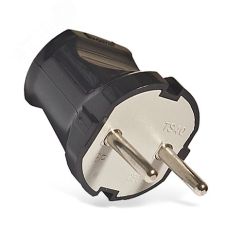 Вилка электрическая без заземлением черная 6А 250В (еврослот) Универсал A0113