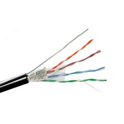 Витая пара FTP 4 пары AWG 24 категория 5е экран внешняя Cu Premium с тросом SkyNet FTP 4x2x0,51 5е out/CuТр.