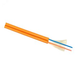 Кабель волоконно-оптический 50/125 (OM2) многомодовый, 2 волокна, плотное буферное покрытие (tight buffer), zip cord, для внутренней прокладки ( -25C  Cabeus TB-ZIP-5-02T-LSZH-IN-25