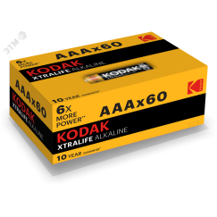Батарейка LR03-60 (4S) colour box XTRALIFE Alkaline [K3A-60] (60/1200/38400) KODAK Б0029221