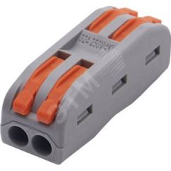 Клемма монтажная для фазных проводников, 2 контактные группы, STEKKER LD222-422