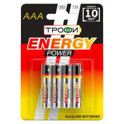 Батарейка Трофи LR03 4BL ENERGY POWER Alkaline (40/960/30720) ЭРА C0034915
