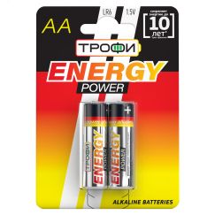 Батарейка Трофи LR6-2BL ENERGY POWER Alkaline (40/320/15360) ЭРА C0034926