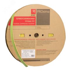 Трубка термоусаживаемая ТУТ нг 4/2 жел-зел рулон PROxima EKF tut-4-yg
