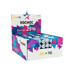 Батарейка  LR6 AA, Alkaline 1.5В, 96 шт/уп, КОСМОС KOCLR6_96BOX