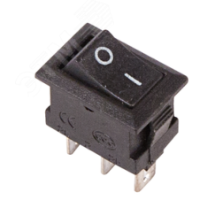 Выключатель клавишный 250V 3А (3с) ON-ON черный Micro REXANT 36-2030