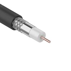 Кабель коаксиальный PROconnect RG-6U, 75 Ом, CCS/Al/Al, 48%, бухта 100 м, черный OUTDOOR REXANT 01-2205-1