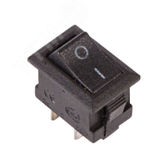 Выключатель клавишный 250V 3А (2с) ON-OFF черный Micro REXANT 36-2010