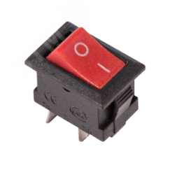 Выключатель клавишный 250V 3А (2с) ON-OFF красный Micro REXANT 36-2011