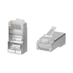 Коннектор RJ-45 под витую пару. категория 5e. экранированный. универсальный (для одножильного и многожильного кабеля) для проводников с толщиной по из Cabeus 8P8C-SH
